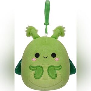 Squishmallows nwt 3.5"" Clip-On Trenton The Praying Mantis, Small, Green